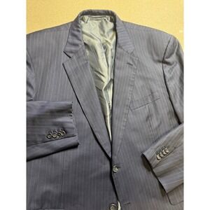 Brioni‎ Neiman Marcus Navy Pinstripe Wool Suit Blazer Jacket Made in Italy $500